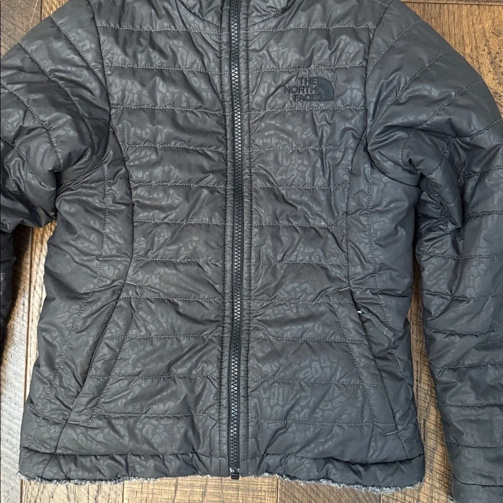 The North Face Girl’s Reversible Coat in Black Leopard